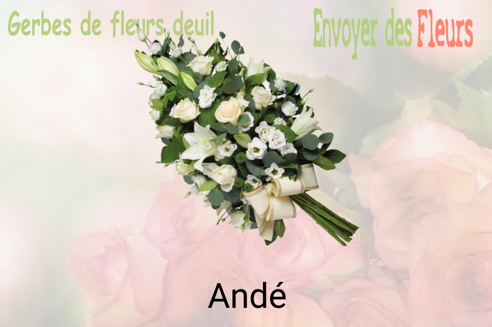 Gerbe de fleurs de deuil livrée à Andé